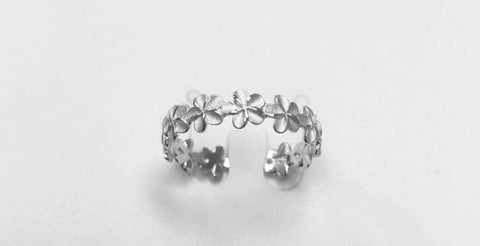Plumeria Band Ring - .925 Sterling Silver