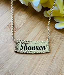 Slider Pendant Nameplate in Small Size