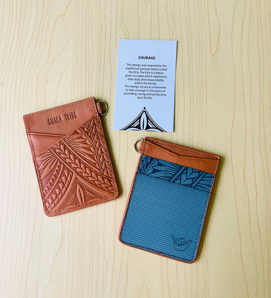 "Courage" Leather Card Wallet - Shaka Tribe
