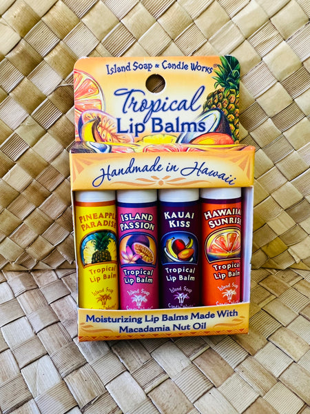 4 Pack Tropical Lip Balm Set