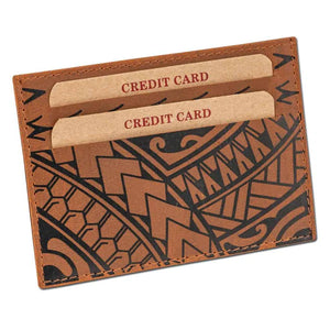 "Hiku" Genuine Leather Card Wallet - Na Koa