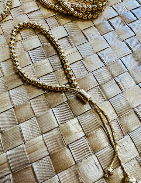 4mm Gold Filled Bead Bracelet - Adjustable