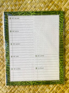 Fern 8x10 Weekly Tearable Notepad - Kakou Collective