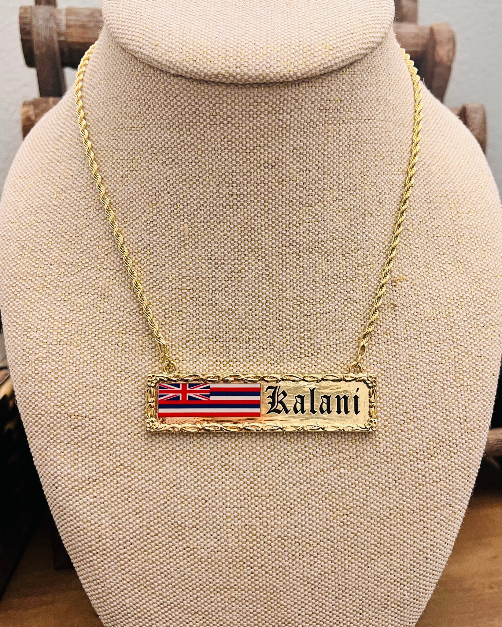 NEW Design! YOUR Name + Flag Necklace