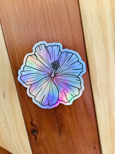 Hibiscus Holographic Sticker