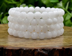 White Agate Stretchy Bracelet