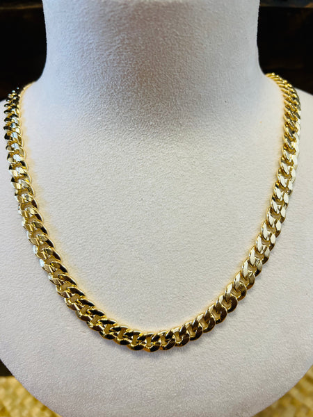 9mm Gold Filled Thick Carved Cuban Link Chain