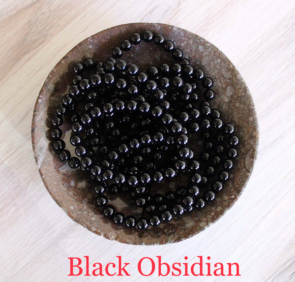 Black Obsidian Stretchy Bracelet