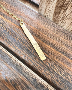 Single Bar Custom Gold Filled Necklace
