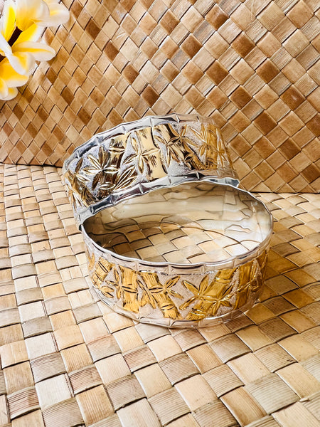 NOW 25% OFF!!!! Bamboo Bangle in Silver & Gold