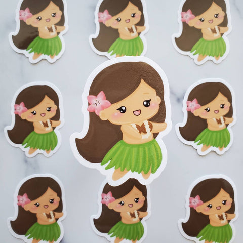 Hula Girl Sticker