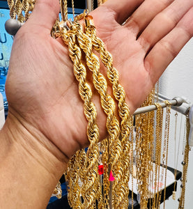 7-8mm Thick Gold Filled Rope Chain