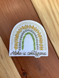 Aloha Is Contagious Sticker Color- Kakou Collective